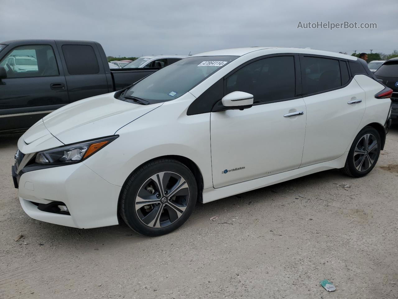 2019 Nissan Leaf S White vin: 1N4AZ1CP9KC303066