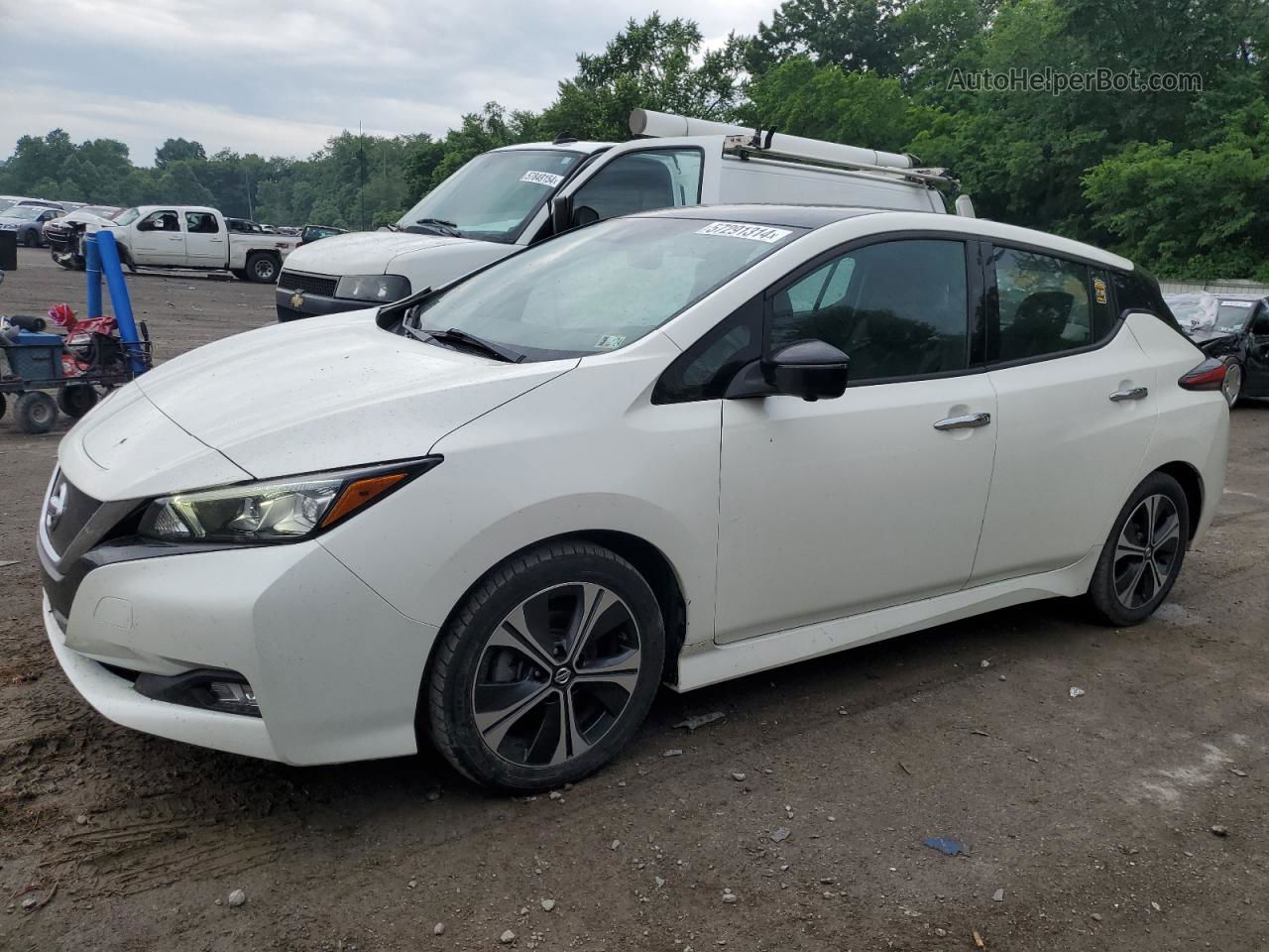 2019 Nissan Leaf S Белый vin: 1N4AZ1CP9KC304525