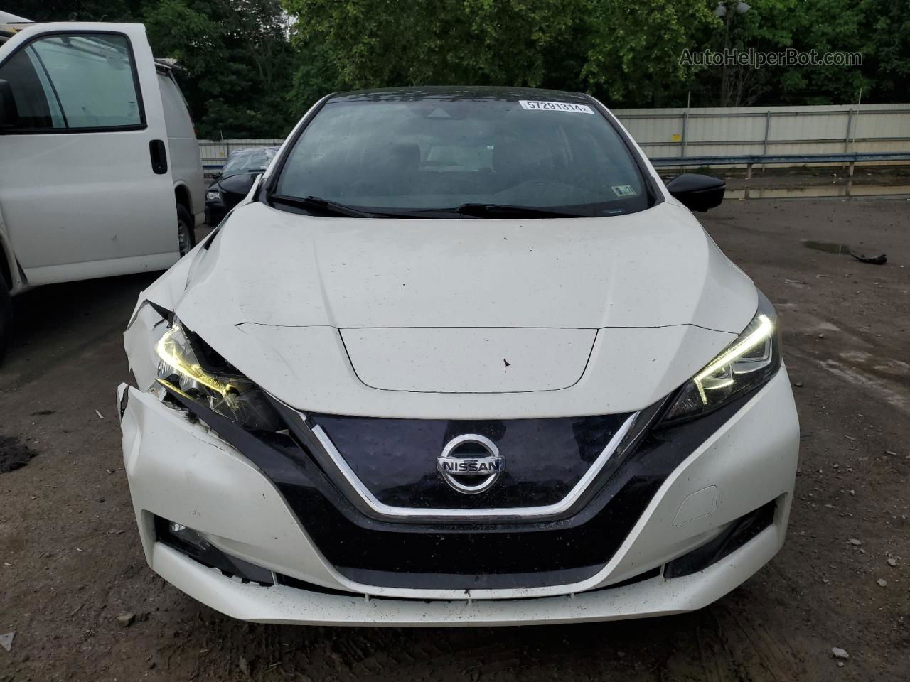 2019 Nissan Leaf S White vin: 1N4AZ1CP9KC304525