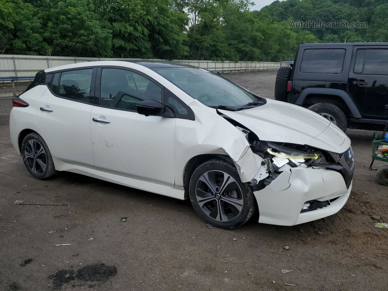 2019 Nissan Leaf S White vin: 1N4AZ1CP9KC304525