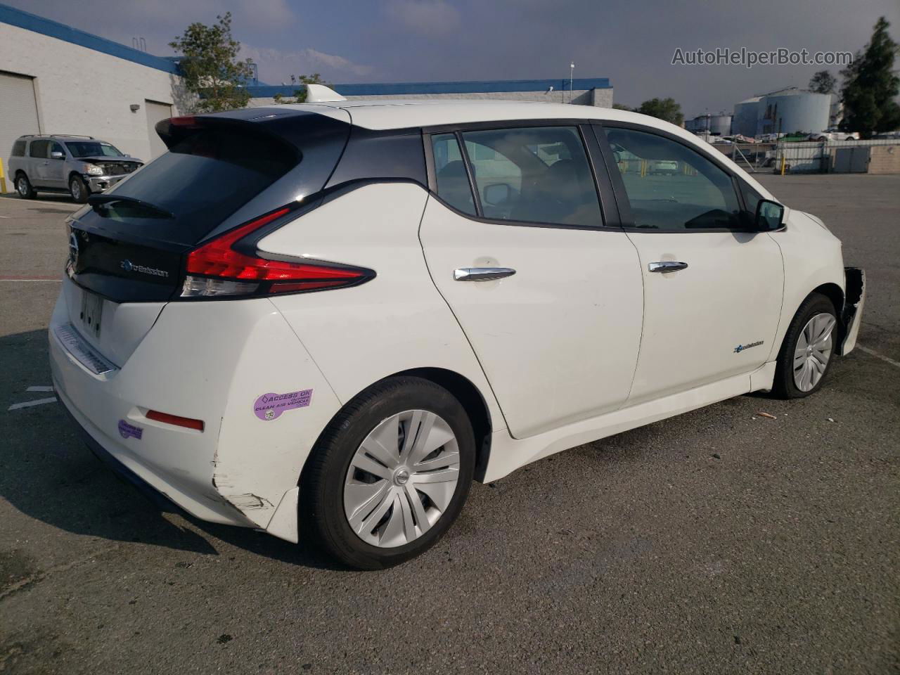 2019 Nissan Leaf S White vin: 1N4AZ1CP9KC308574