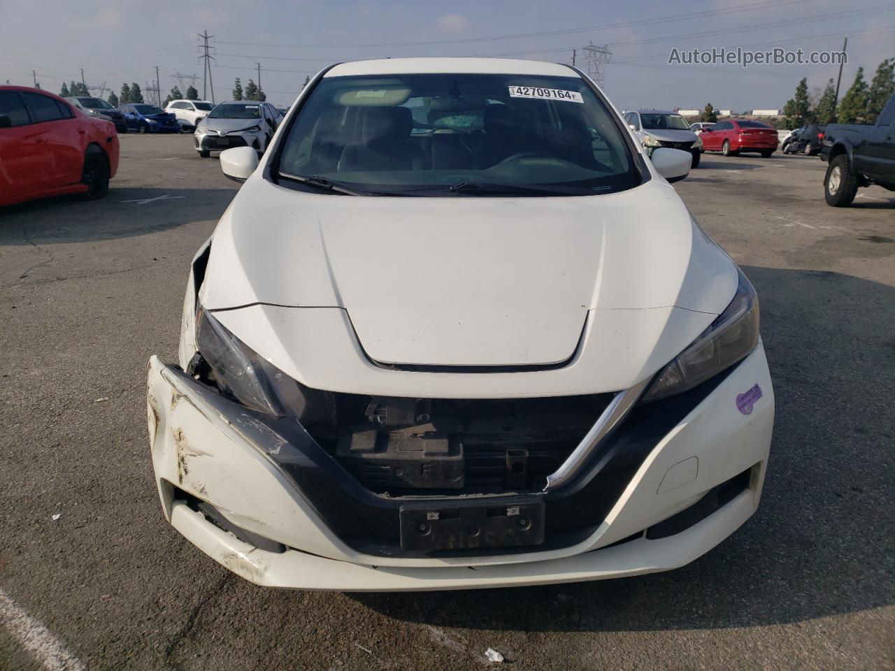 2019 Nissan Leaf S White vin: 1N4AZ1CP9KC308574