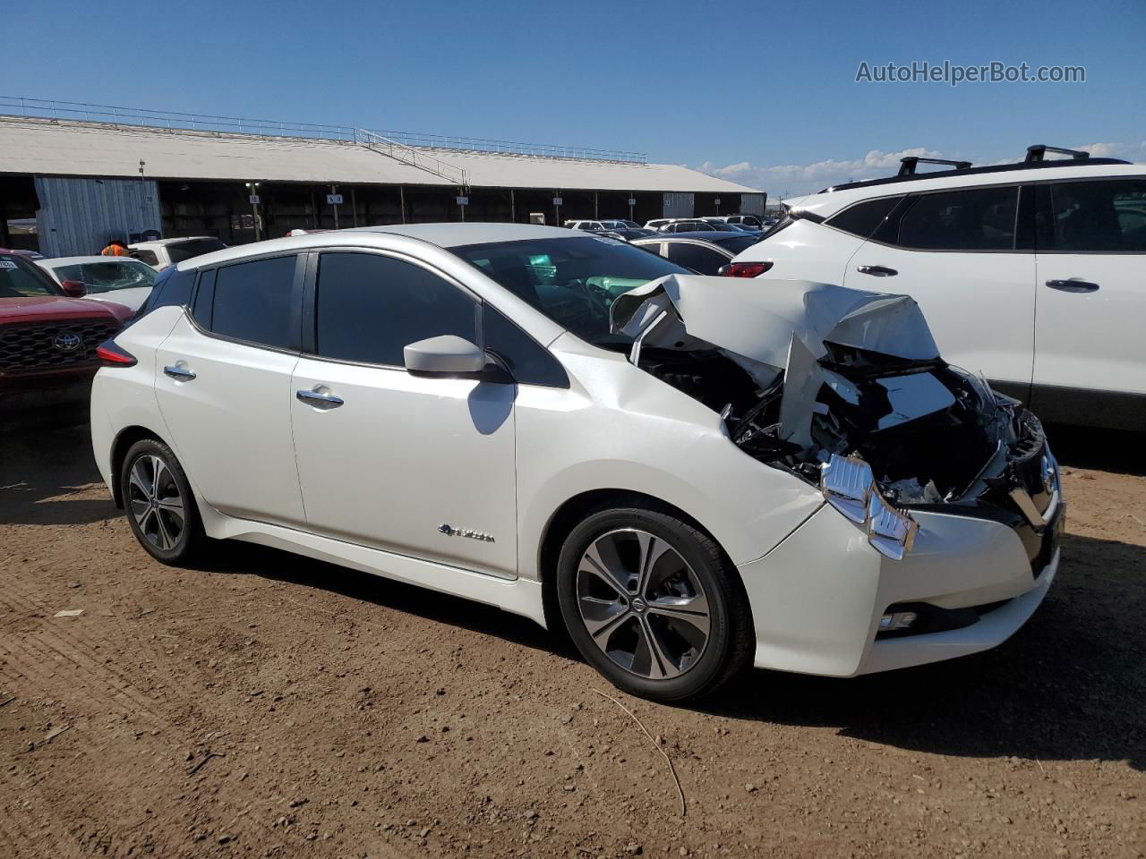 2019 Nissan Leaf S White vin: 1N4AZ1CPXKC306395