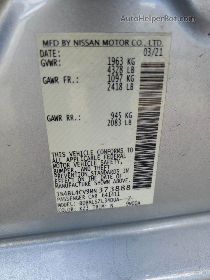 2021 Nissan Altima Sr Silver vin: 1N4BL4CV9MN373888