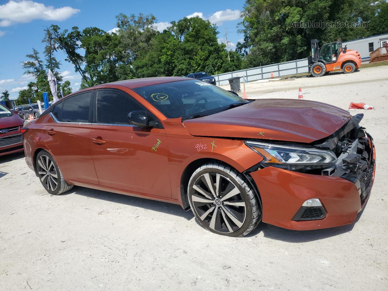 2019 Nissan Altima Sr Оранжевый vin: 1N4BL4CVXKN308741