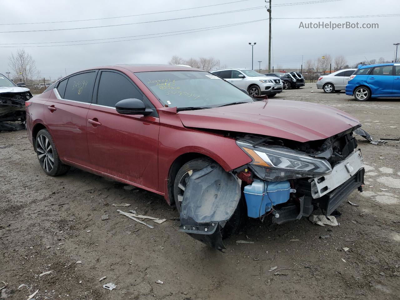 2021 Nissan Altima Sr Maroon vin: 1N4BL4CW3MN349594