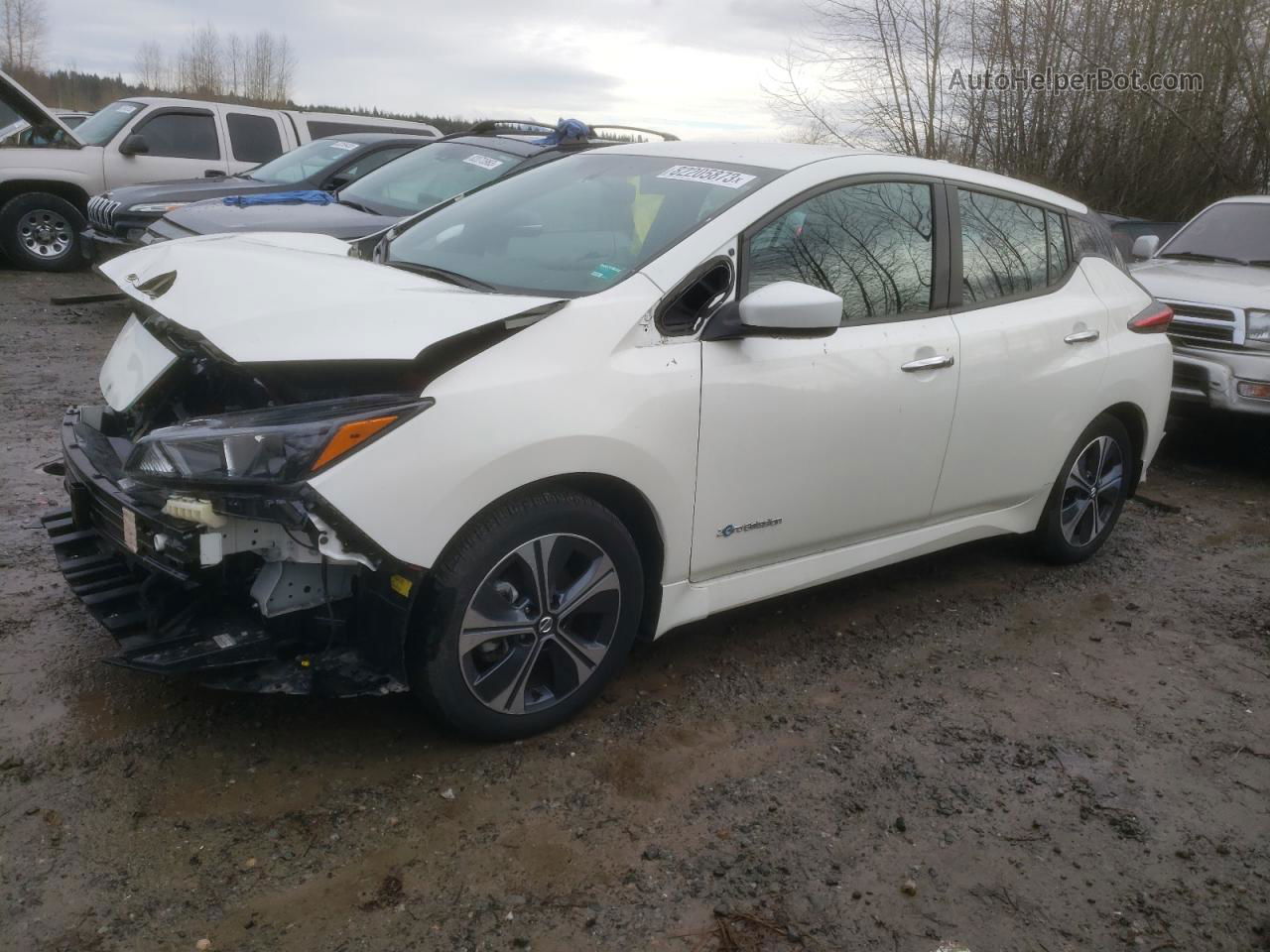 2019 Nissan Leaf S Plus White vin: 1N4BZ1CP1KC309349