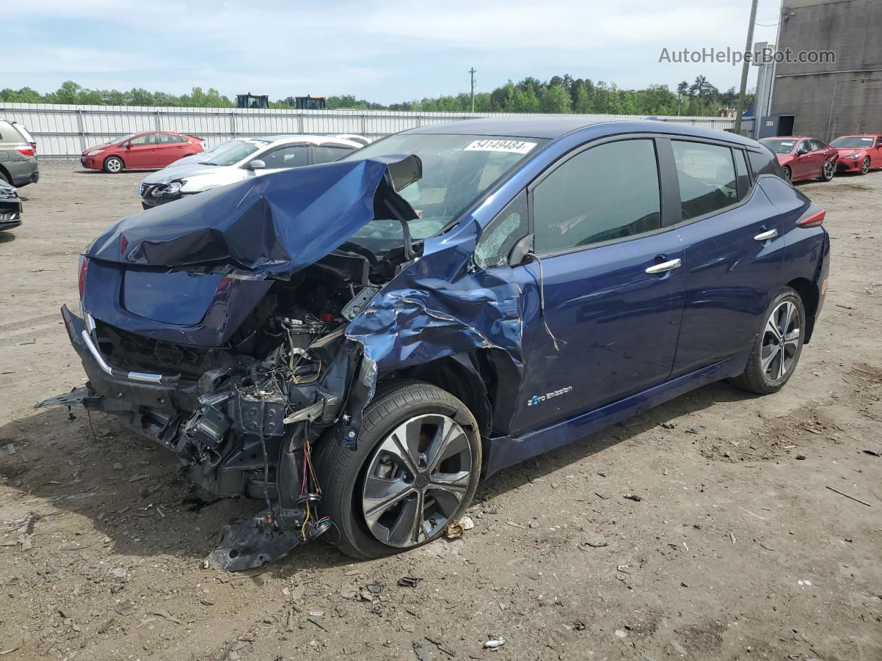 2019 Nissan Leaf S Plus Синий vin: 1N4BZ1CP1KC321274