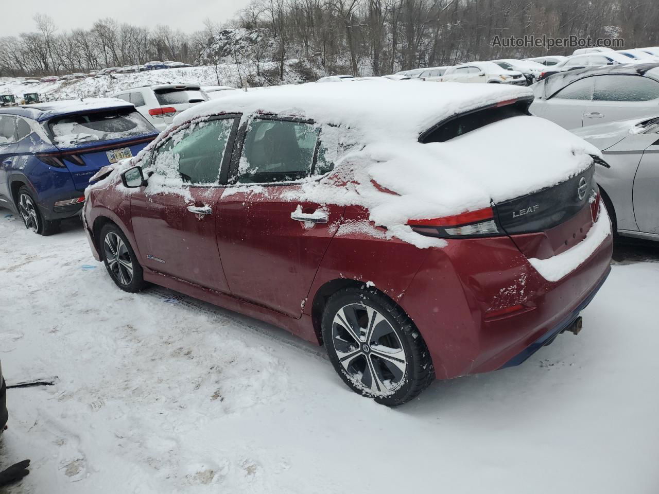 2019 Nissan Leaf S Plus Burgundy vin: 1N4BZ1CP3KC319445