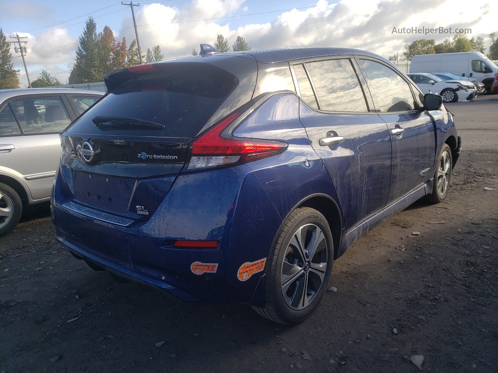 2019 Nissan Leaf S Plus Синий vin: 1N4BZ1CP5KC311329