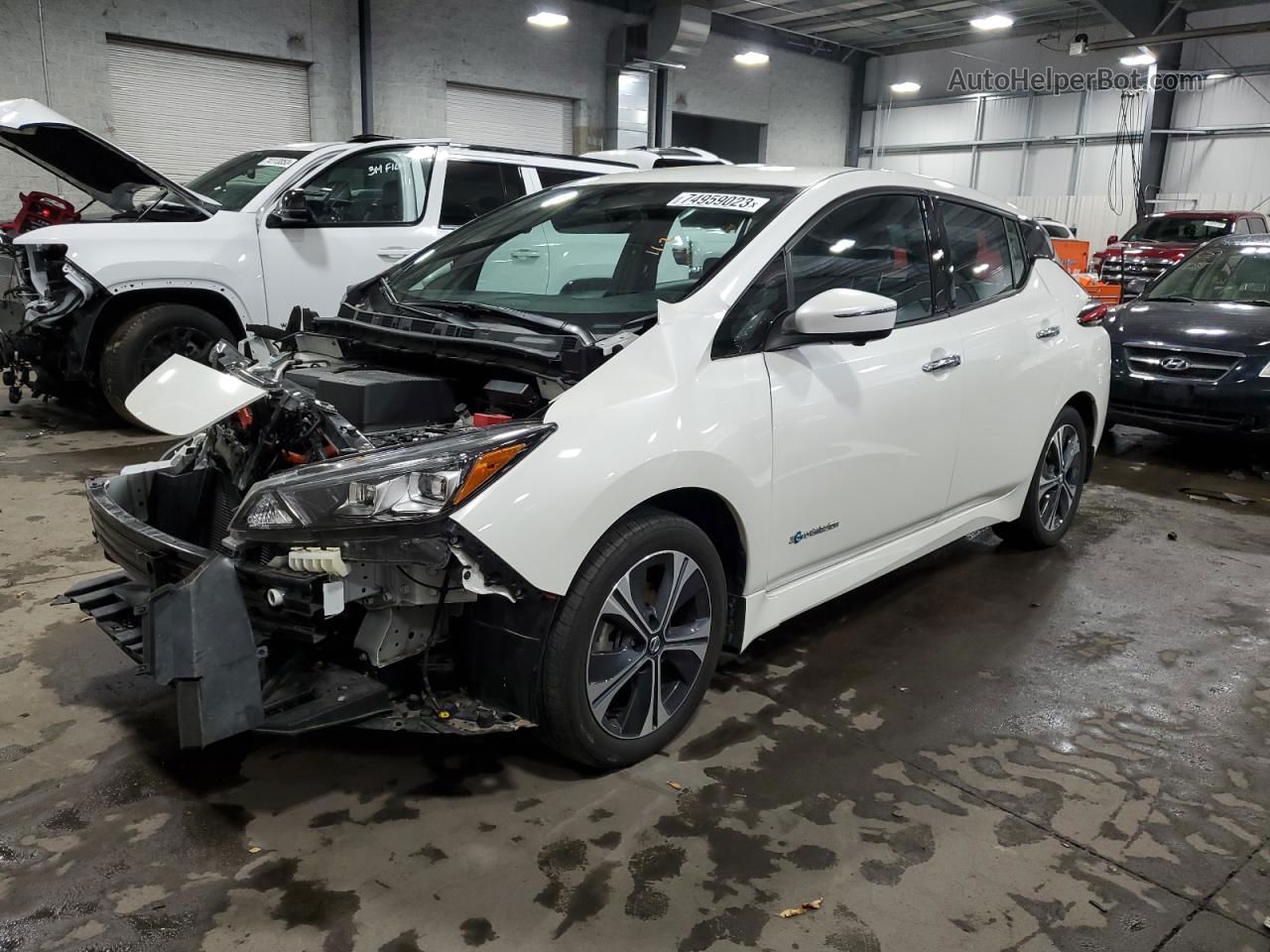 2019 Nissan Leaf S Plus White vin: 1N4BZ1CP9KC319059