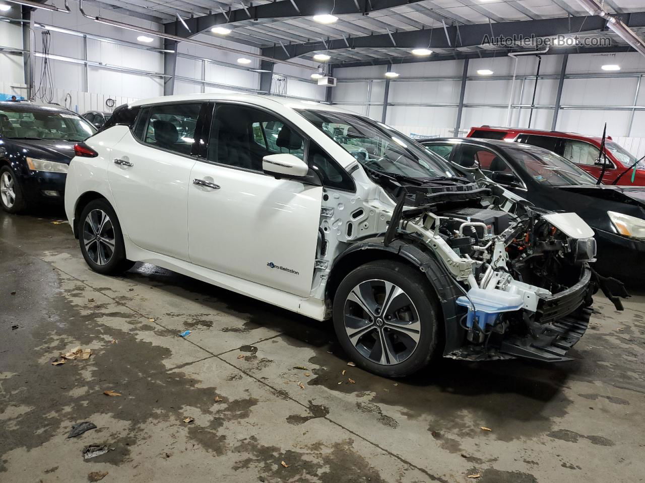 2019 Nissan Leaf S Plus White vin: 1N4BZ1CP9KC319059