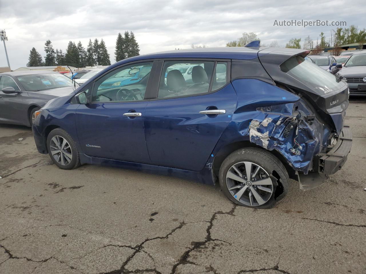 2019 Nissan Leaf S Plus Синий vin: 1N4BZ1CPXKC313044