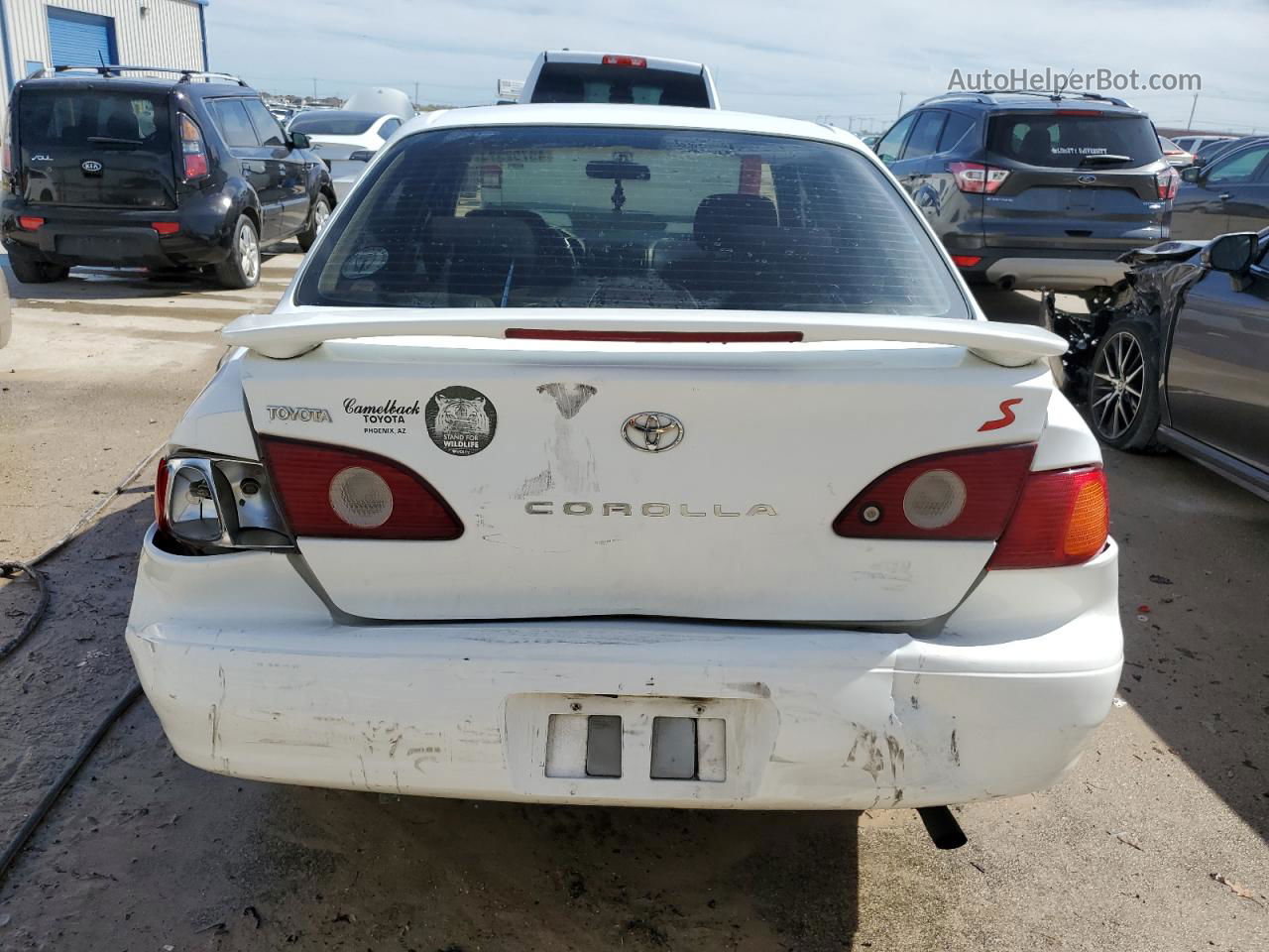 2002 Toyota Corolla Ce White vin: 1NXBR12E02Z564784