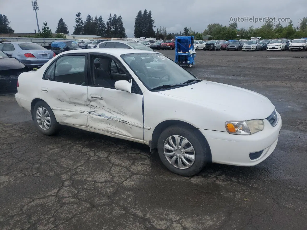 2002 Toyota Corolla Ce White vin: 1NXBR12E02Z591144