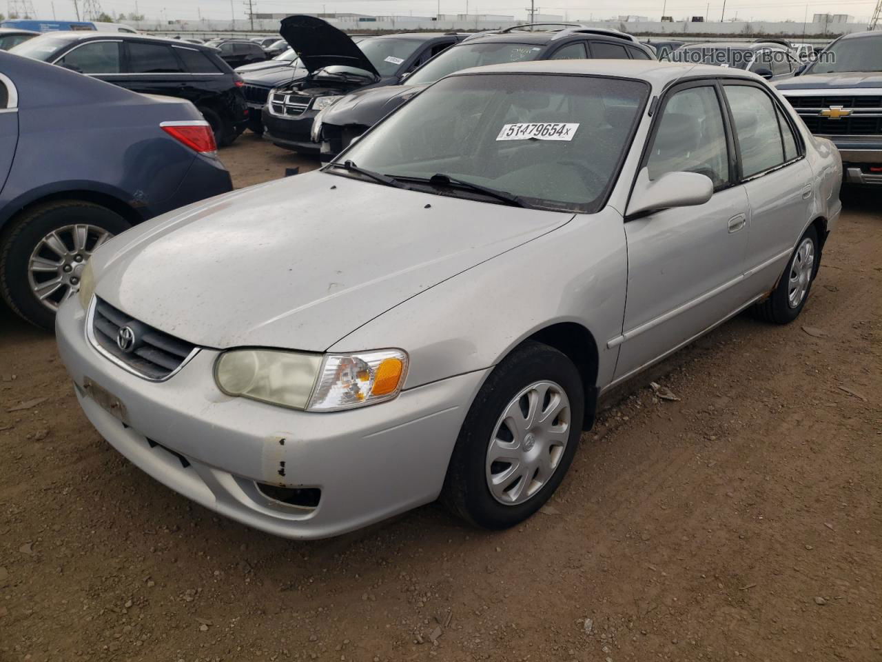 2002 Toyota Corolla Ce Silver vin: 1NXBR12E12Z585272