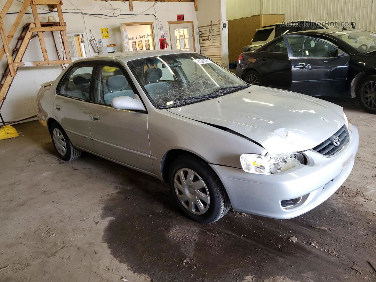 2002 Toyota Corolla Ce Silver vin: 1NXBR12E12Z617573