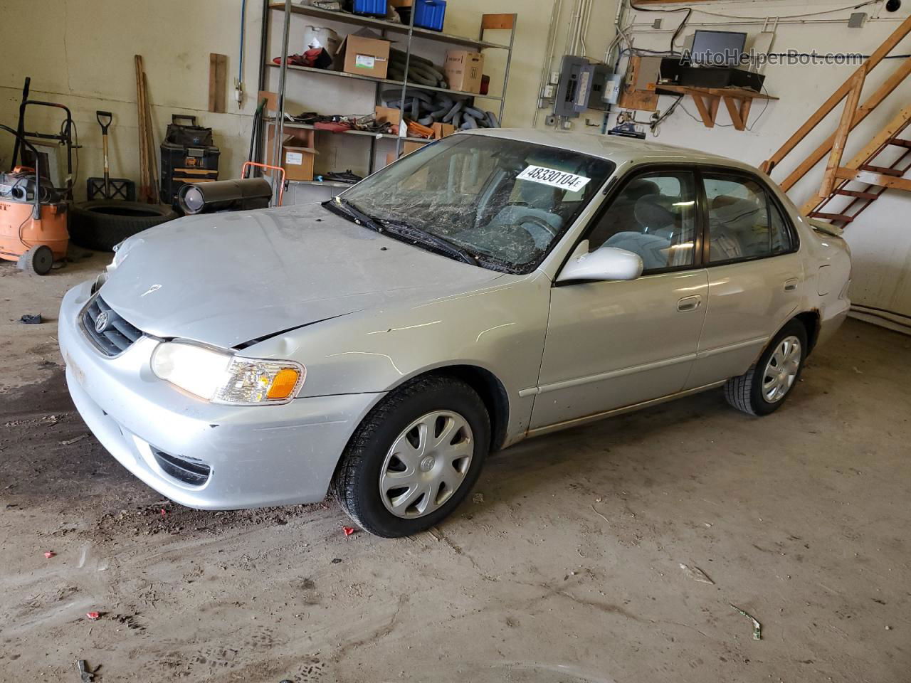 2002 Toyota Corolla Ce Silver vin: 1NXBR12E12Z617573