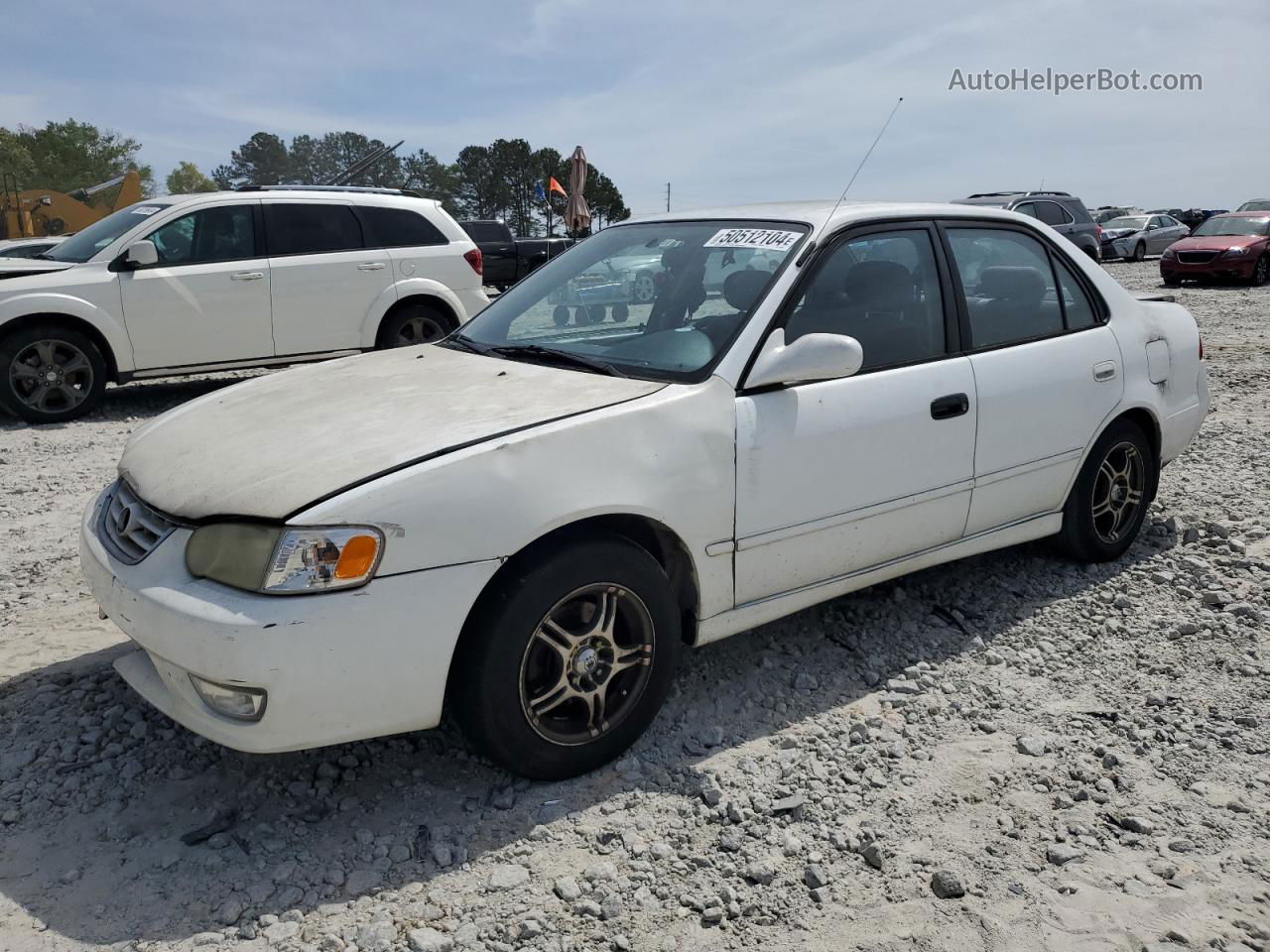 2002 Toyota Corolla Ce White vin: 1NXBR12E12Z625446