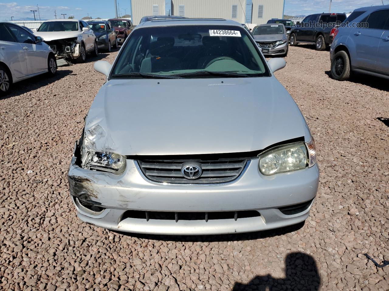 2002 Toyota Corolla Ce Silver vin: 1NXBR12E22Z632700