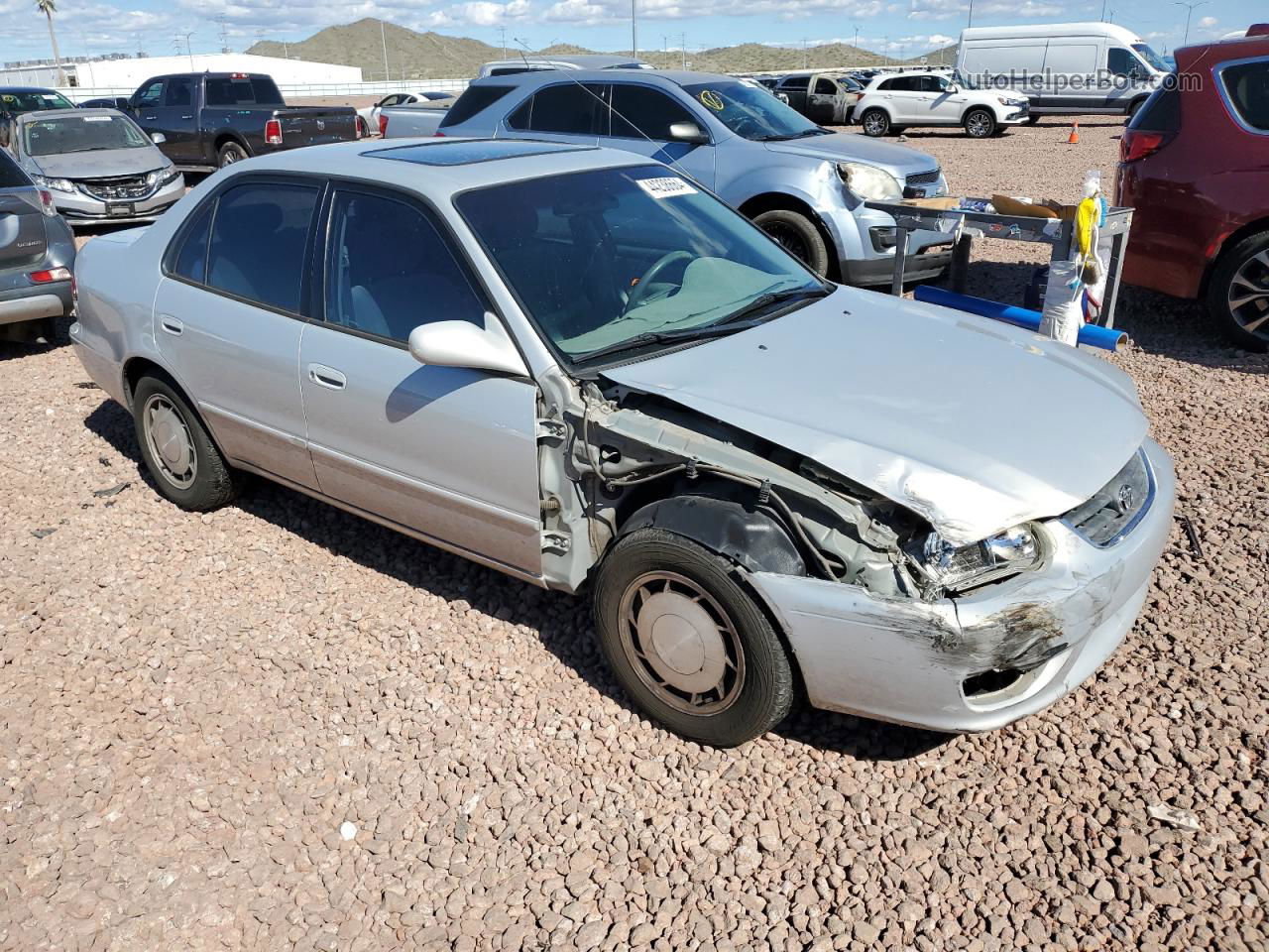 2002 Toyota Corolla Ce Silver vin: 1NXBR12E22Z632700