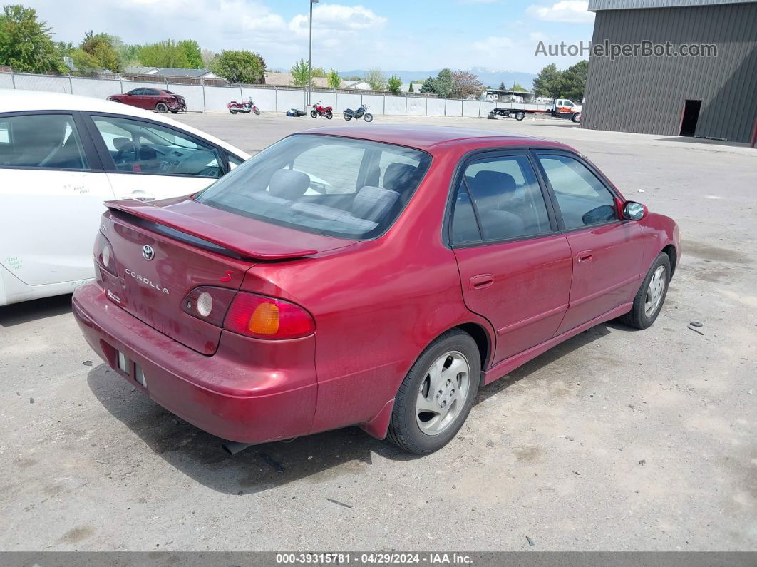 2002 Toyota Corolla S Red vin: 1NXBR12E22Z632809