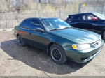 2002 Toyota Corolla Ce Green vin: 1NXBR12E72Z649086