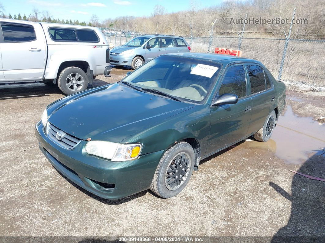 2002 Toyota Corolla Ce Green vin: 1NXBR12E72Z649086