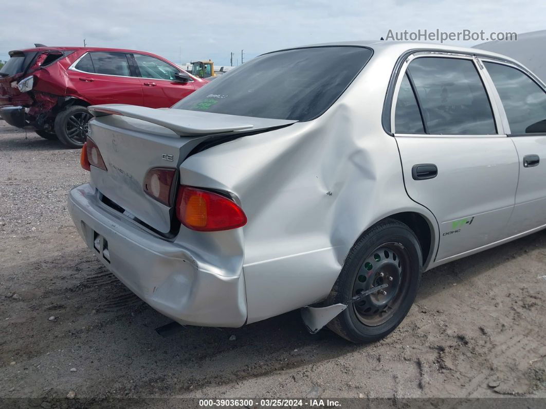 2002 Toyota Corolla Ce Silver vin: 1NXBR12E82Z574754