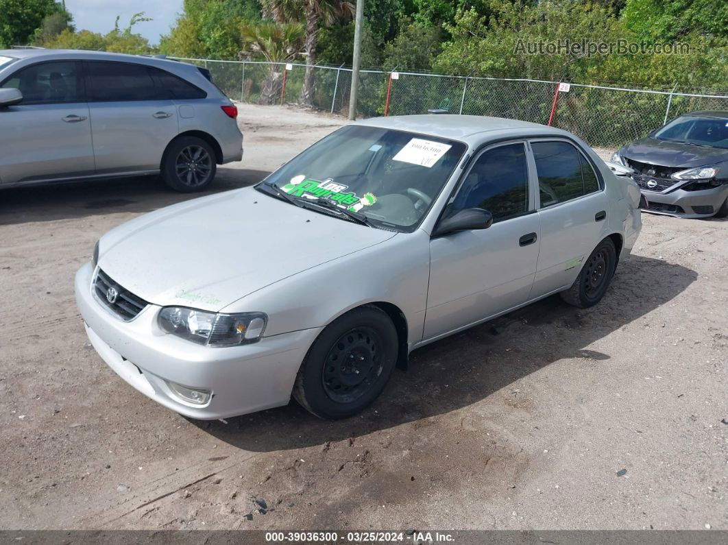 2002 Toyota Corolla Ce Silver vin: 1NXBR12E82Z574754