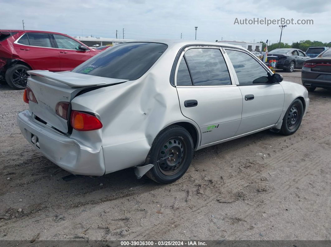 2002 Toyota Corolla Ce Silver vin: 1NXBR12E82Z574754