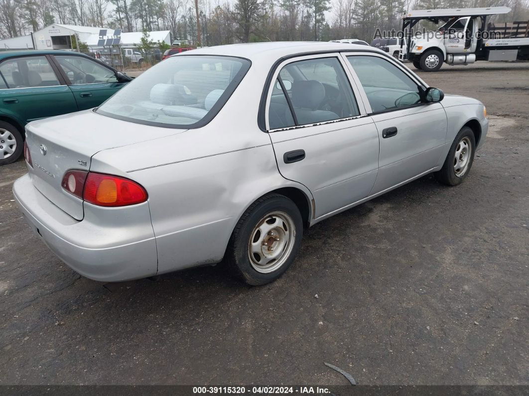 2002 Toyota Corolla Ce Silver vin: 1NXBR12E92Z619233