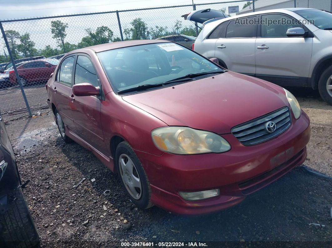 2003 Toyota Corolla S Red vin: 1NXBR32E13Z075954