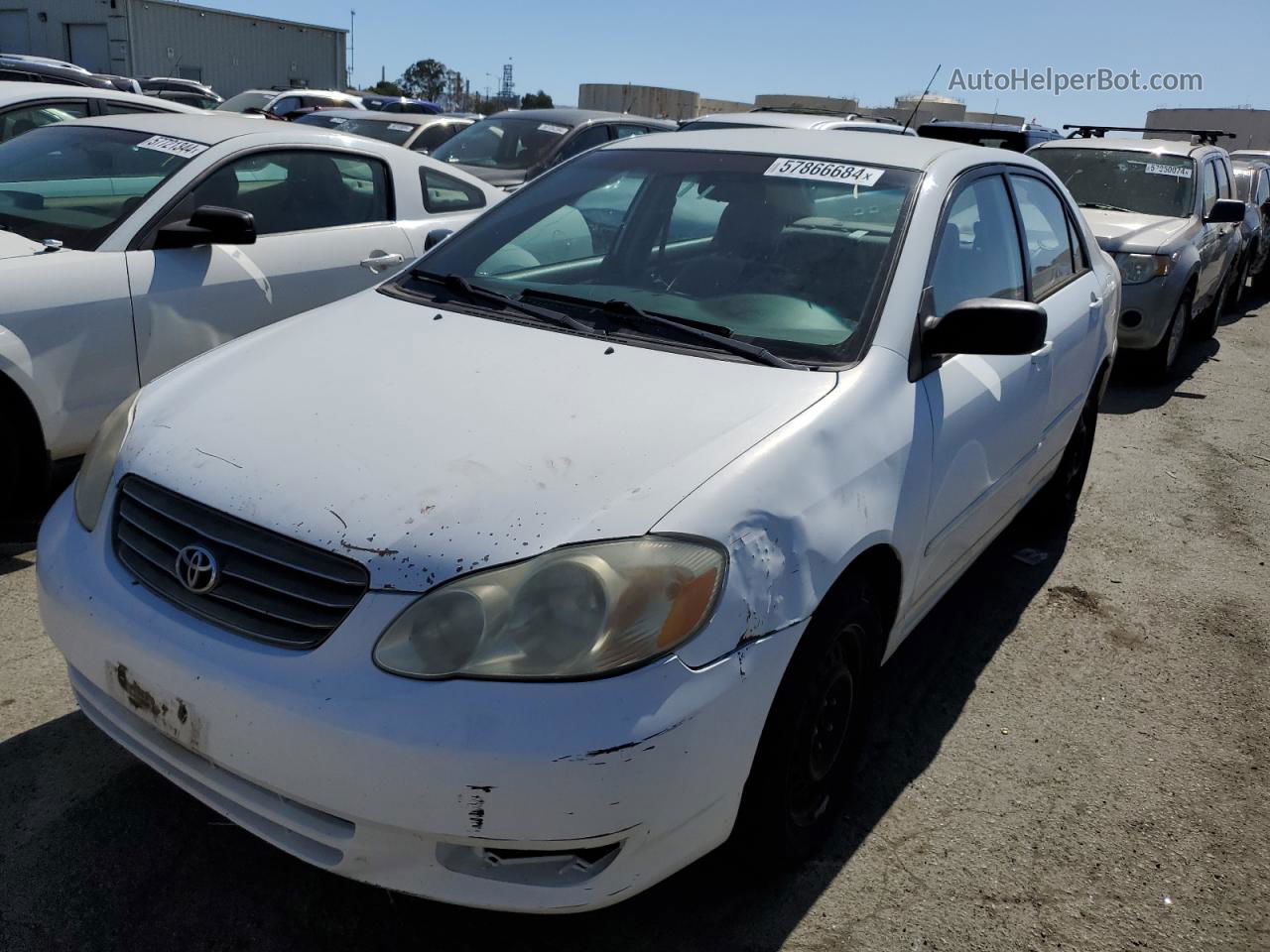 2003 Toyota Corolla Ce White vin: 1NXBR32E13Z146134