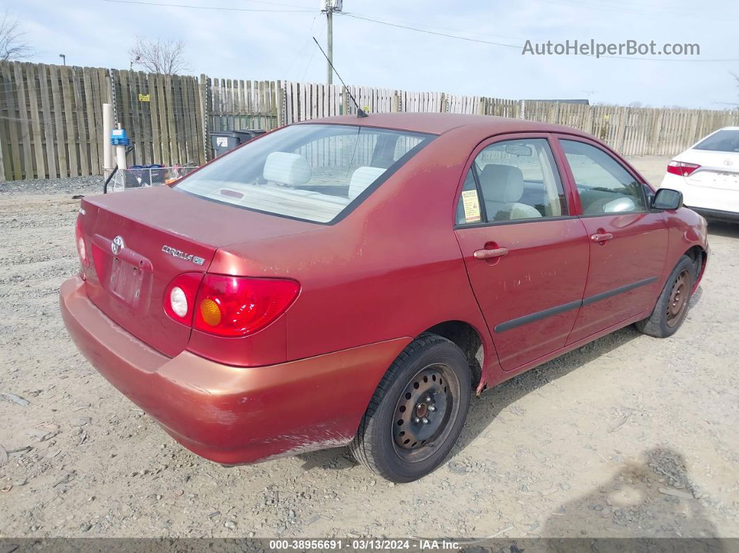 2004 Toyota Corolla Ce Red vin: 1NXBR32E24Z209694