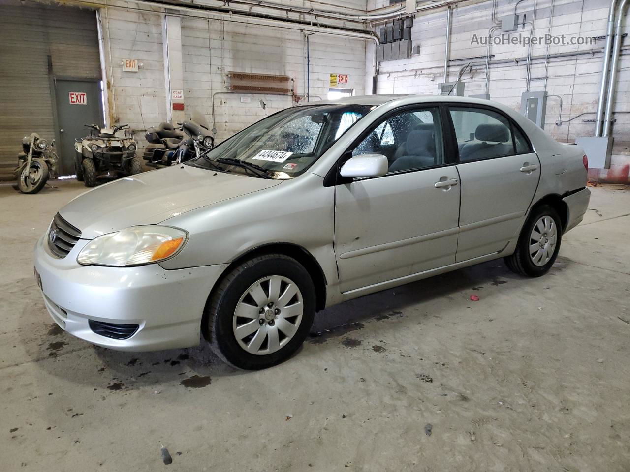 2003 Toyota Corolla Ce Silver vin: 1NXBR32E33Z027114