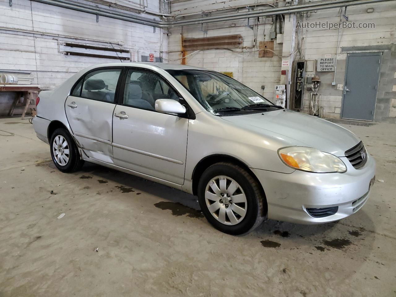 2003 Toyota Corolla Ce Silver vin: 1NXBR32E33Z027114