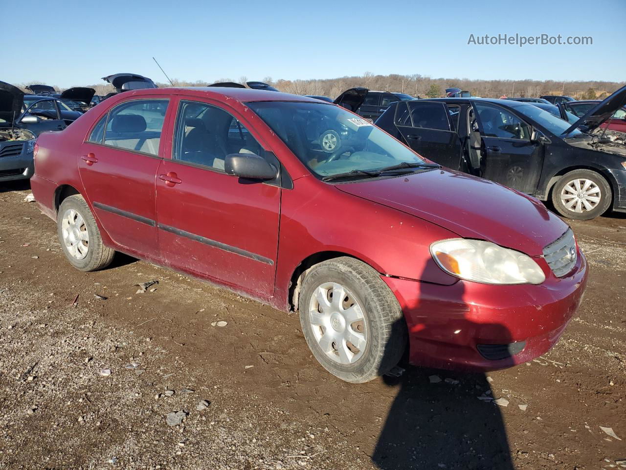 2004 Toyota Corolla Ce Red vin: 1NXBR32E34Z265935