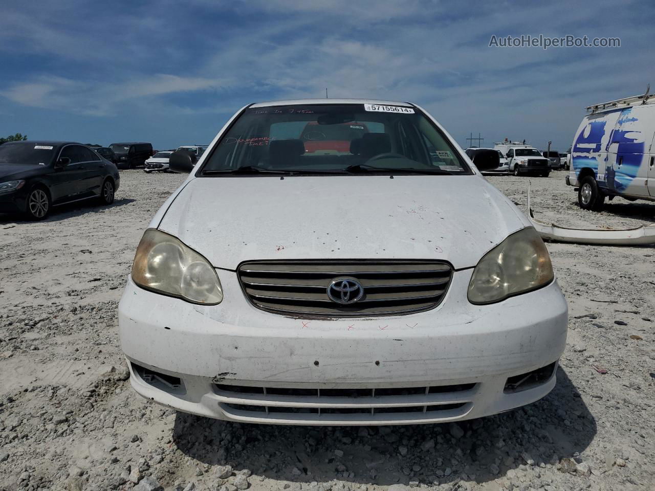 2004 Toyota Corolla Ce White vin: 1NXBR32E64Z302489