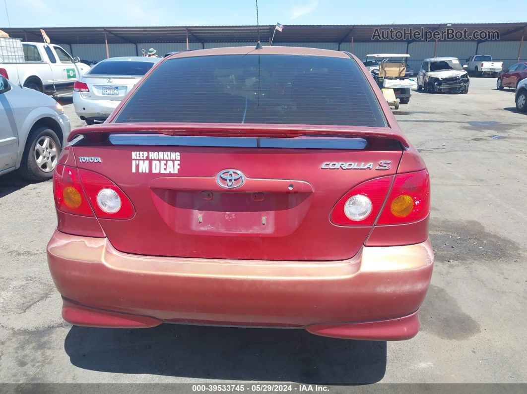 2004 Toyota Corolla S Red vin: 1NXBR32E74Z193041