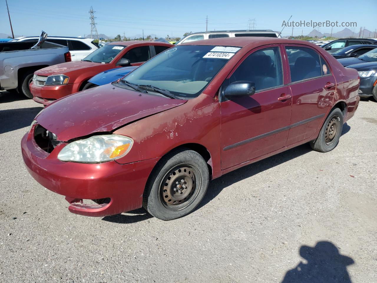 2005 Toyota Corolla Ce Maroon vin: 1NXBR32E75Z475228