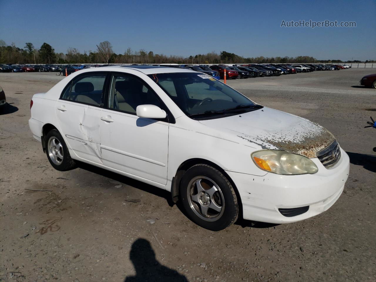 2003 Toyota Corolla Ce White vin: 1NXBR32E83Z046077