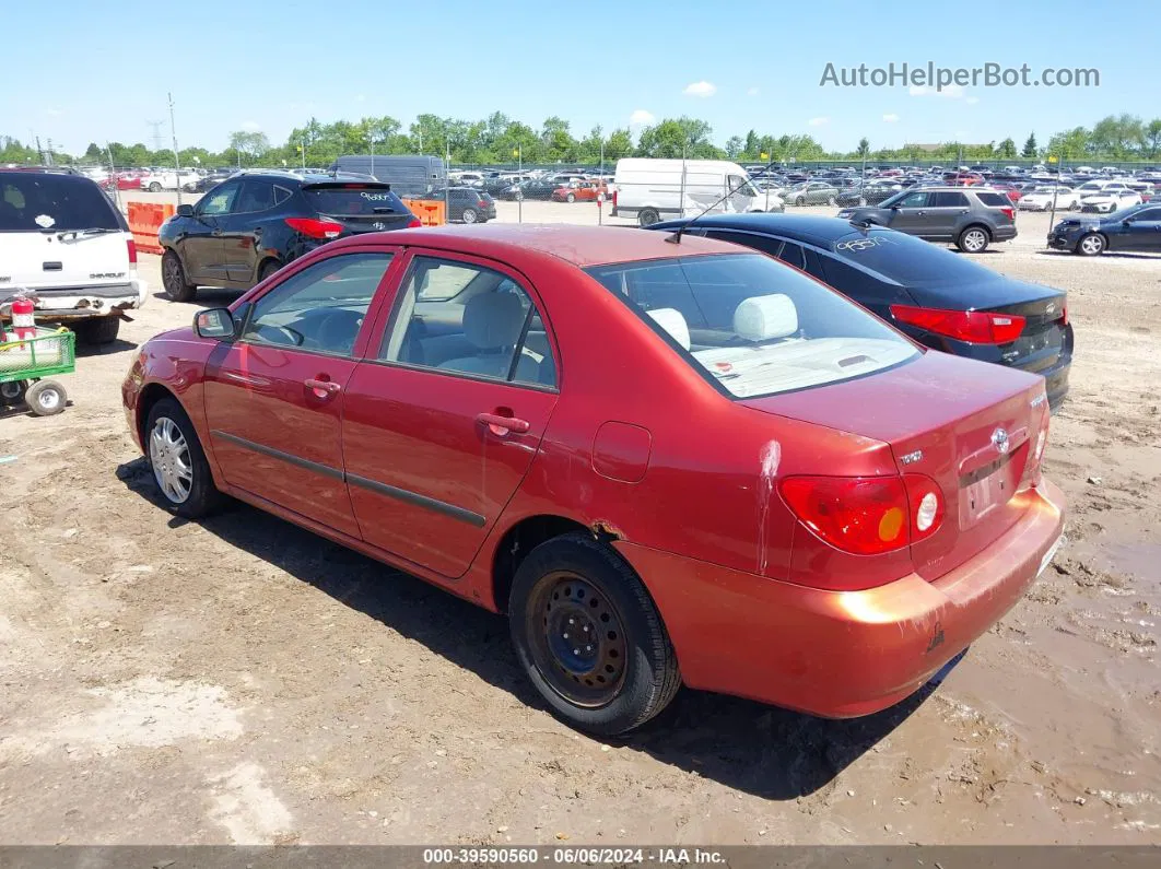 2003 Toyota Corolla Ce Red vin: 1NXBR32E83Z052820