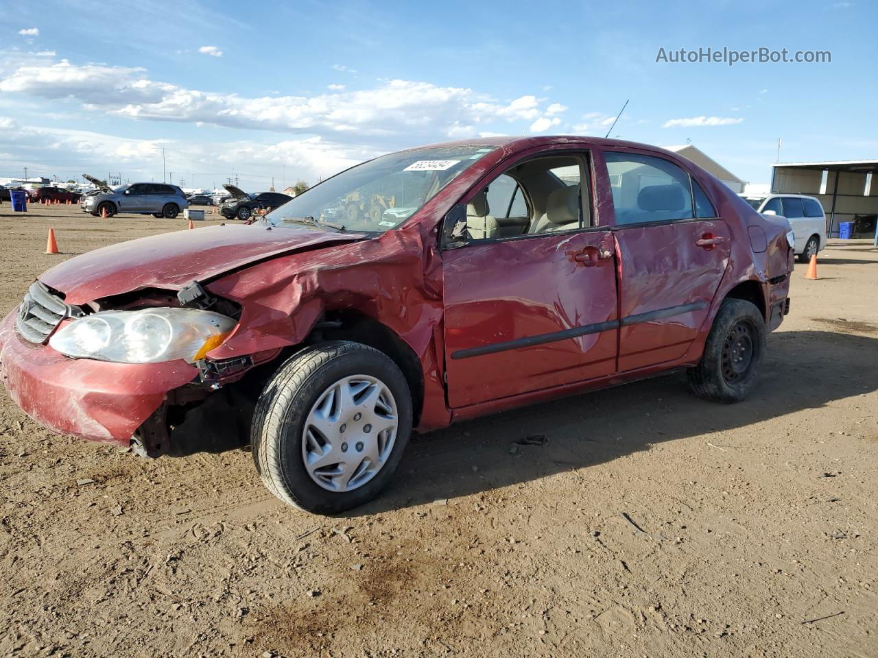 2003 Toyota Corolla Ce Красный vin: 1NXBR32E93Z094476