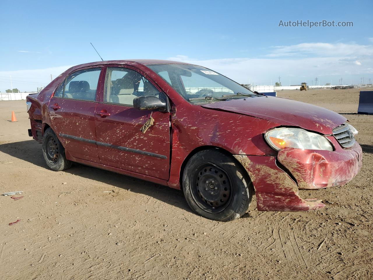 2003 Toyota Corolla Ce Red vin: 1NXBR32E93Z094476