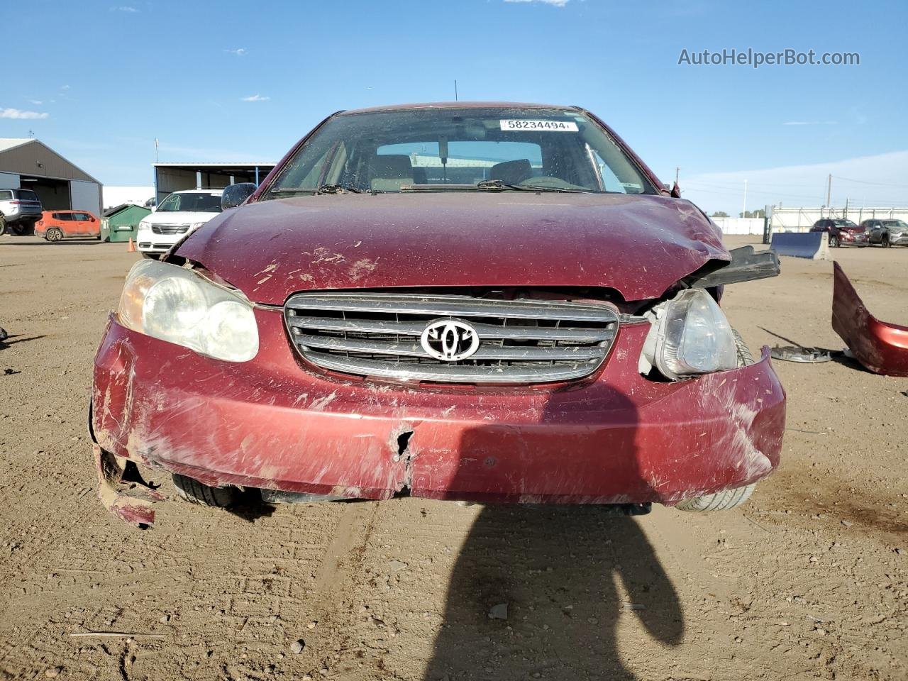 2003 Toyota Corolla Ce Red vin: 1NXBR32E93Z094476