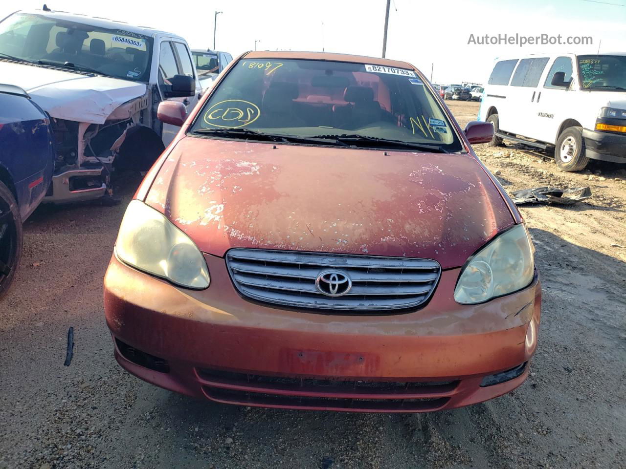 2003 Toyota Corolla Ce Maroon vin: 1NXBR32E93Z181097