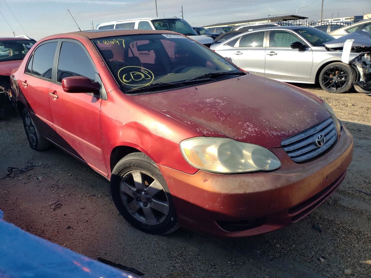 2003 Toyota Corolla Ce Maroon vin: 1NXBR32E93Z181097