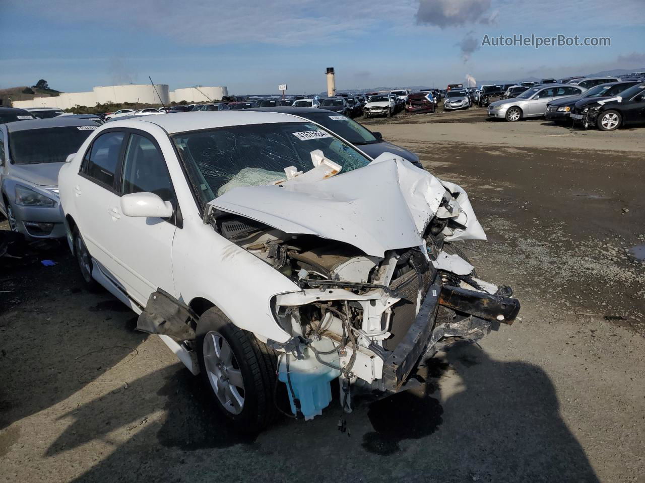 2004 Toyota Corolla Ce White vin: 1NXBR32EX4Z310191