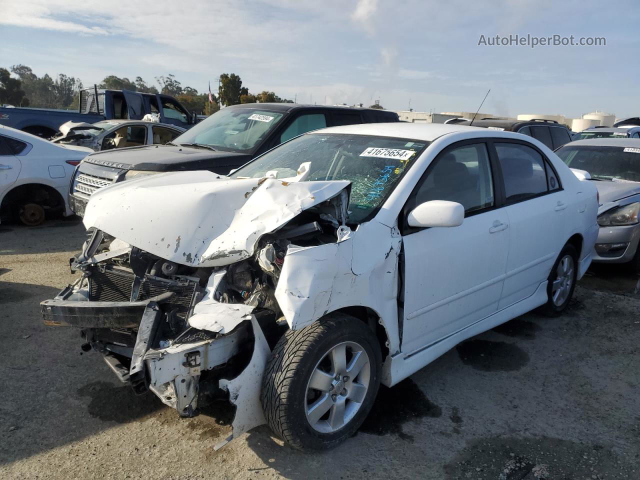 2004 Toyota Corolla Ce White vin: 1NXBR32EX4Z310191